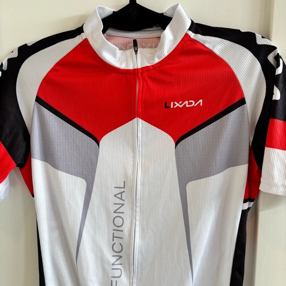 Lixada Men's Cycling Jersey Short Sleeve Size Small Breathable Front Zip Pockets - Picture 2 of 8